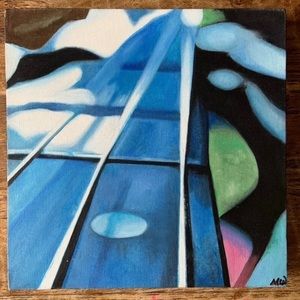 Bass guitar oil painting